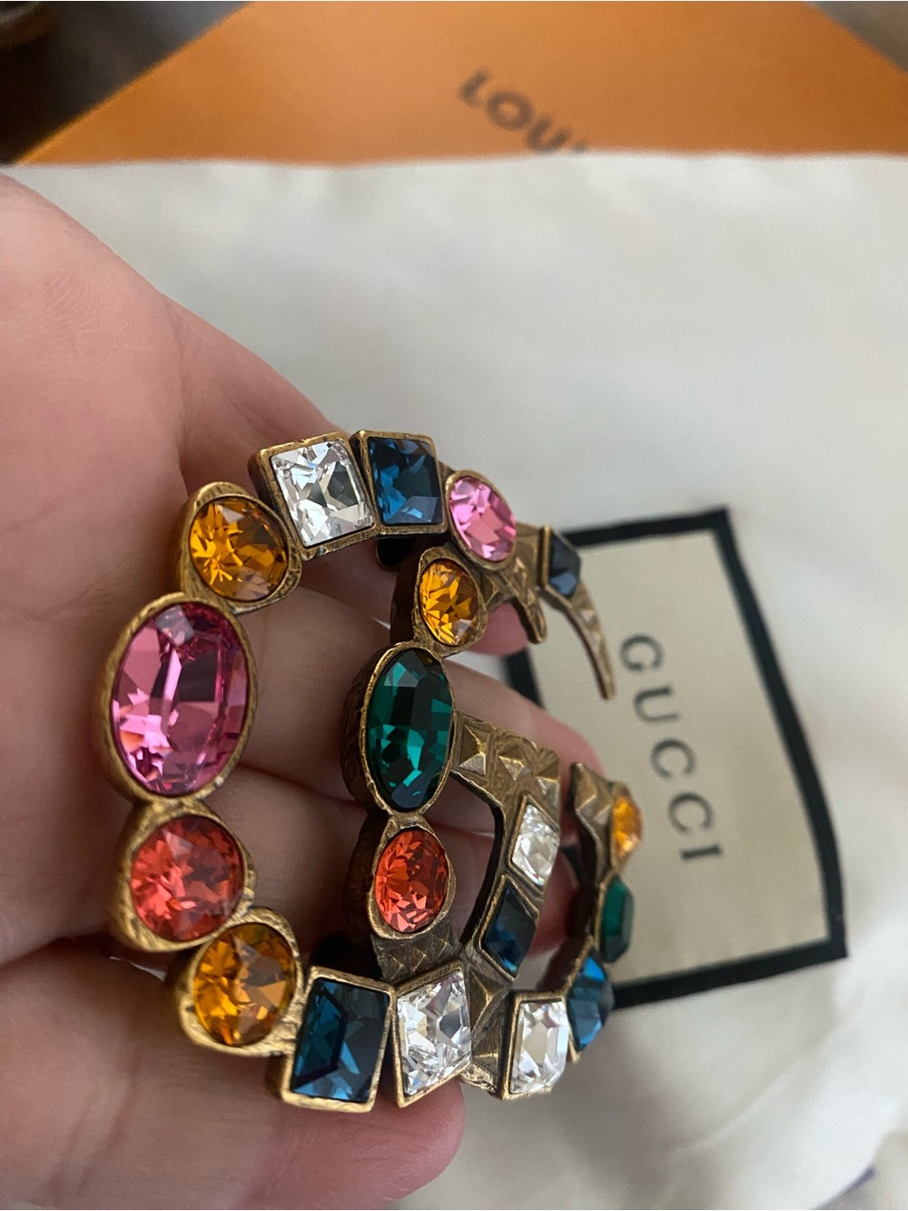 Gucci Gold-Tone Brooch- shoe accessories- Crystals - Picture 4 of 4